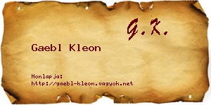 Gaebl Kleon névjegykártya